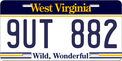 WV license plate 9UT882