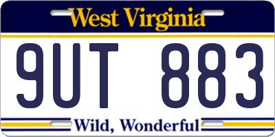 WV license plate 9UT883