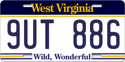 WV license plate 9UT886