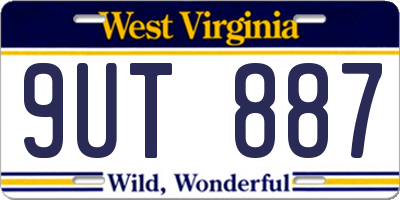 WV license plate 9UT887