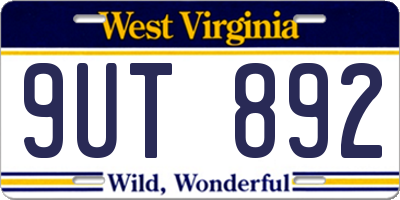 WV license plate 9UT892