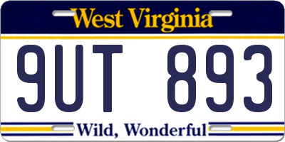 WV license plate 9UT893
