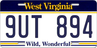 WV license plate 9UT894
