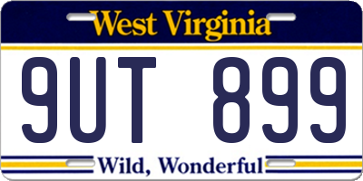 WV license plate 9UT899