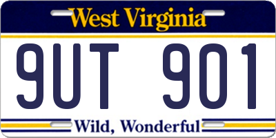 WV license plate 9UT901