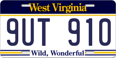 WV license plate 9UT910