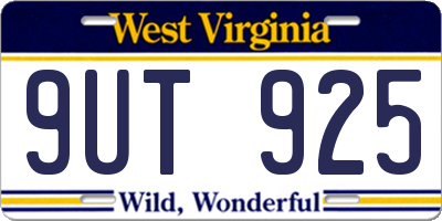 WV license plate 9UT925