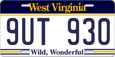 WV license plate 9UT930