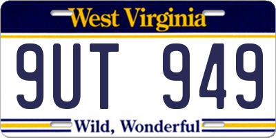 WV license plate 9UT949