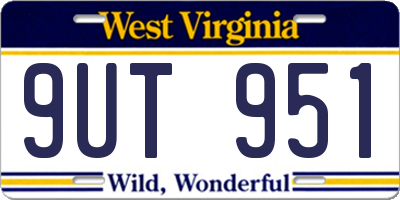 WV license plate 9UT951