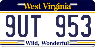 WV license plate 9UT953