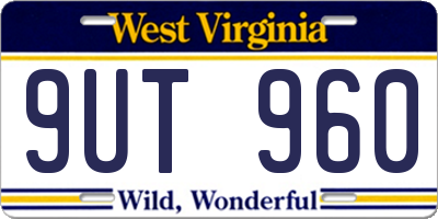 WV license plate 9UT960