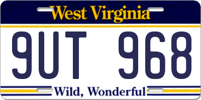 WV license plate 9UT968