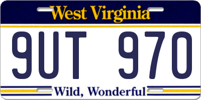 WV license plate 9UT970