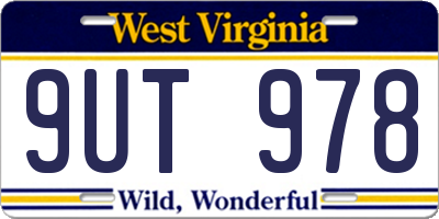 WV license plate 9UT978