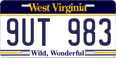 WV license plate 9UT983