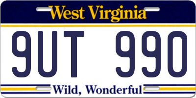 WV license plate 9UT990