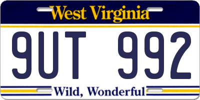 WV license plate 9UT992
