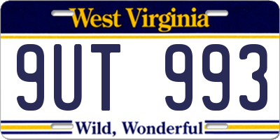WV license plate 9UT993