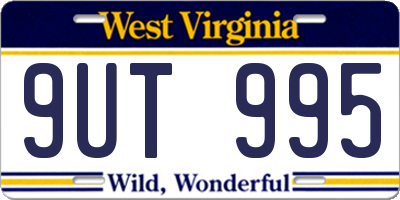WV license plate 9UT995
