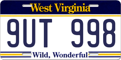 WV license plate 9UT998