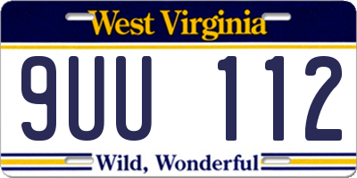 WV license plate 9UU112