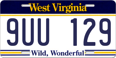 WV license plate 9UU129
