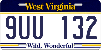 WV license plate 9UU132
