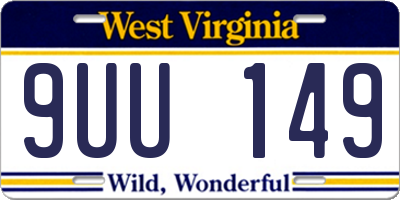 WV license plate 9UU149