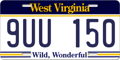 WV license plate 9UU150
