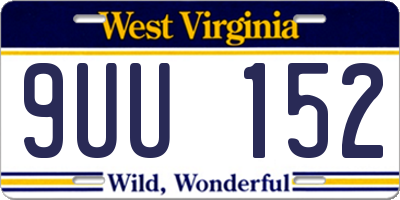 WV license plate 9UU152