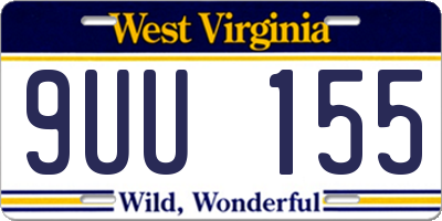 WV license plate 9UU155