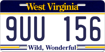 WV license plate 9UU156