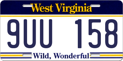 WV license plate 9UU158