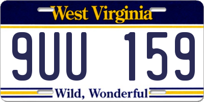 WV license plate 9UU159