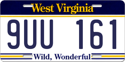 WV license plate 9UU161