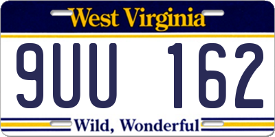 WV license plate 9UU162
