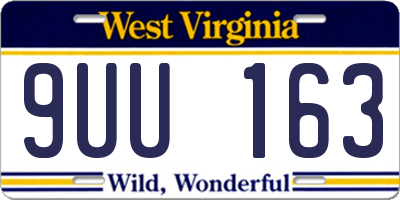 WV license plate 9UU163