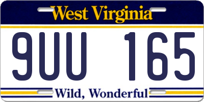 WV license plate 9UU165