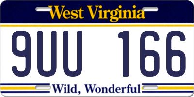 WV license plate 9UU166