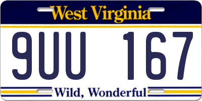 WV license plate 9UU167