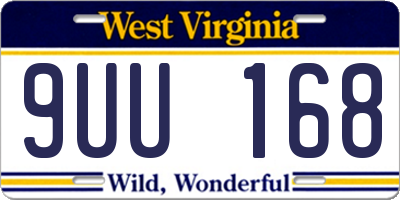 WV license plate 9UU168