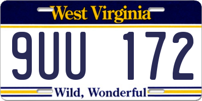 WV license plate 9UU172