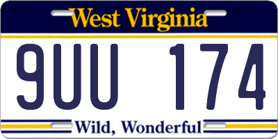WV license plate 9UU174