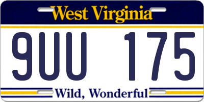 WV license plate 9UU175