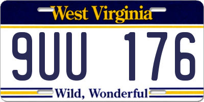 WV license plate 9UU176