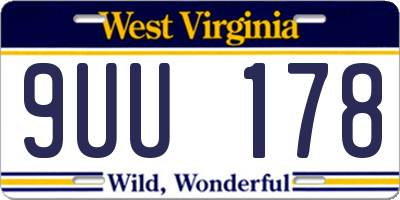 WV license plate 9UU178