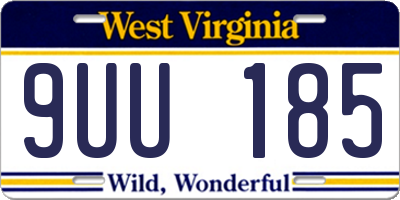 WV license plate 9UU185