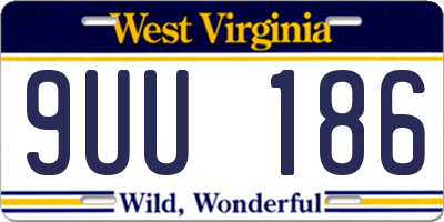 WV license plate 9UU186