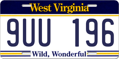 WV license plate 9UU196